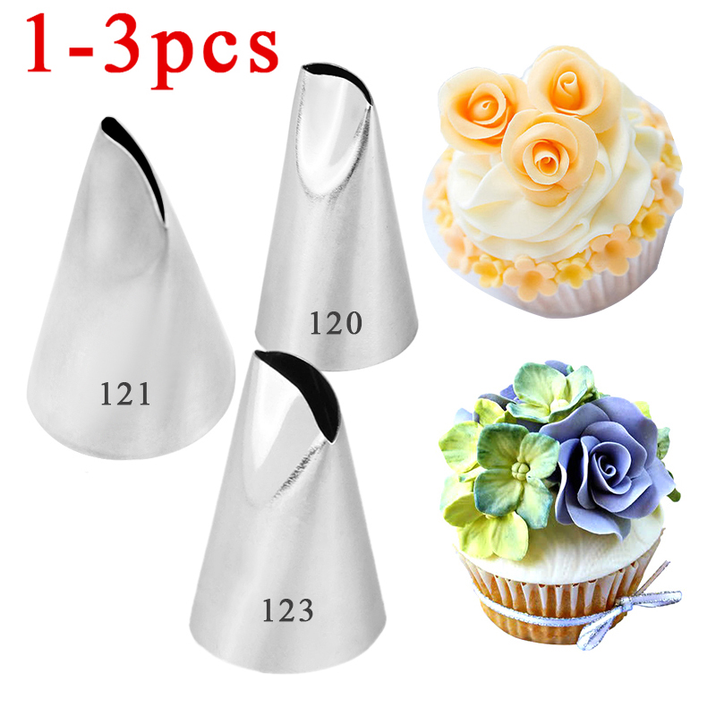 Decorating Tip Set - #120 121 123 Rose Petal Cream