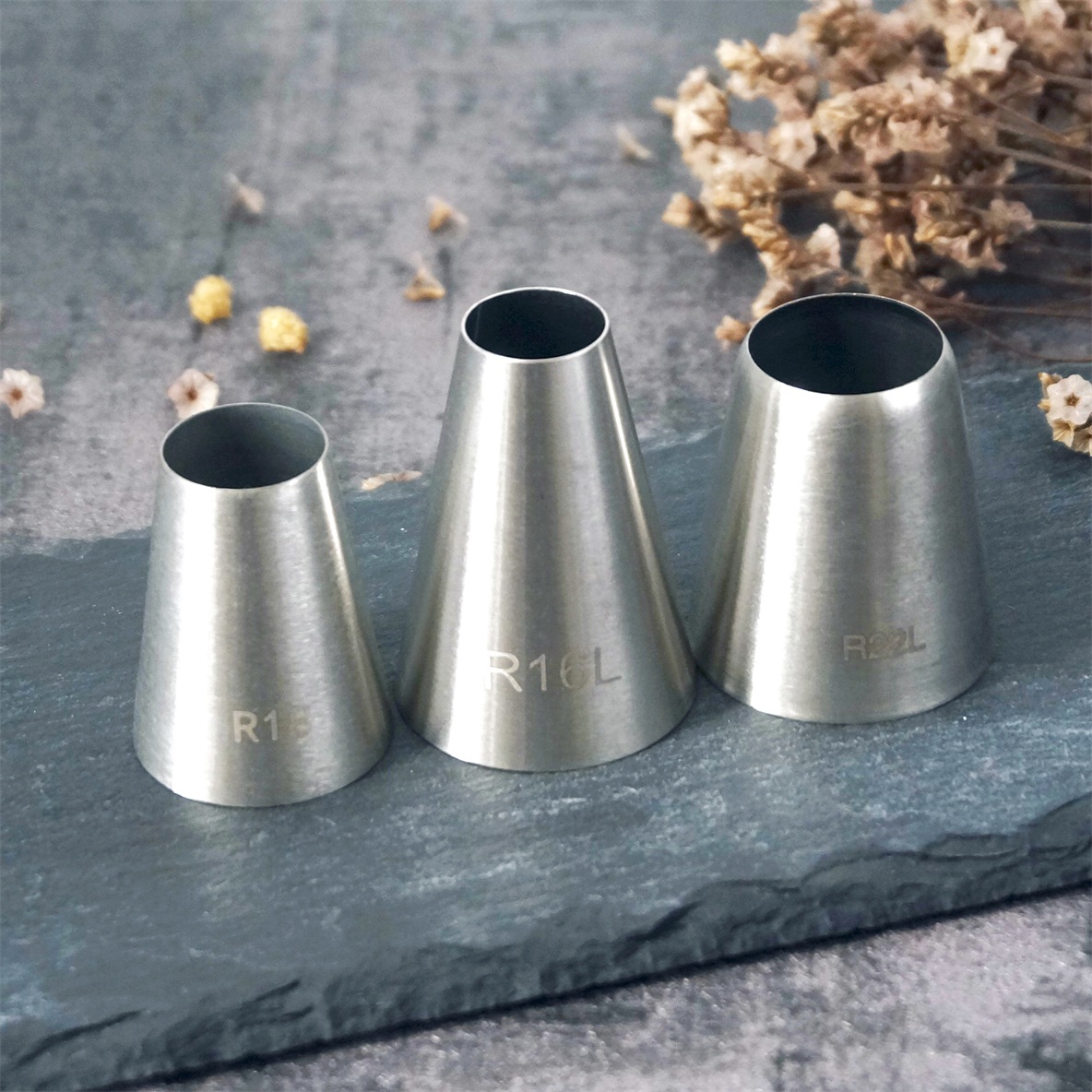 Decorating Tip Set - #R16L R18L R22L Large Size Round