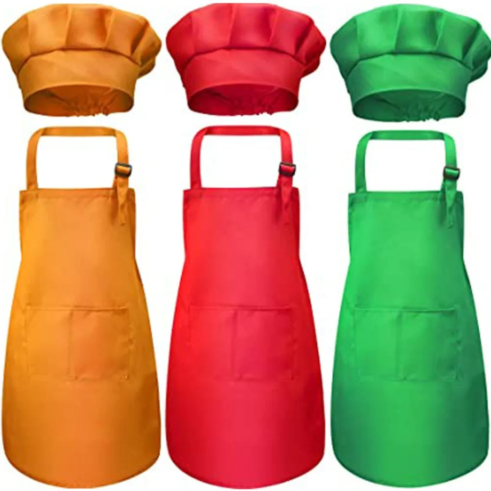 Baking Kitchen For Kids - Children Chef Apron Front Pocket Bib