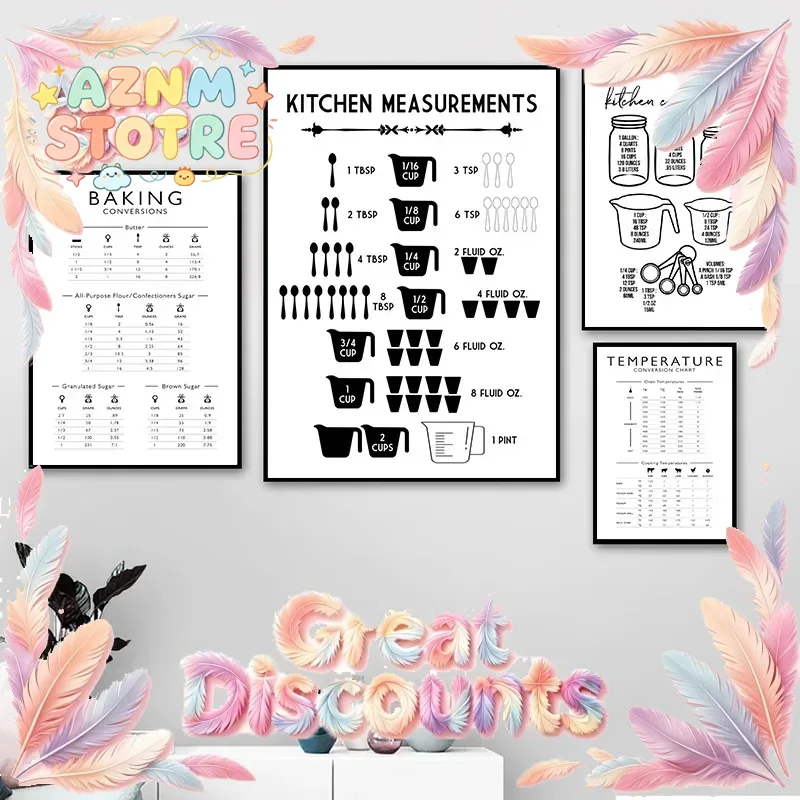 Kitchen Baking Conversion Chart - Minimalist Food Kitchen Measurements Baking Conversions