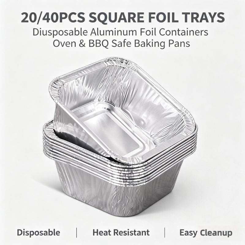 20/40Pcs Square Disposable Alu - огляд і ціна Kitchen Baking Storage Containers