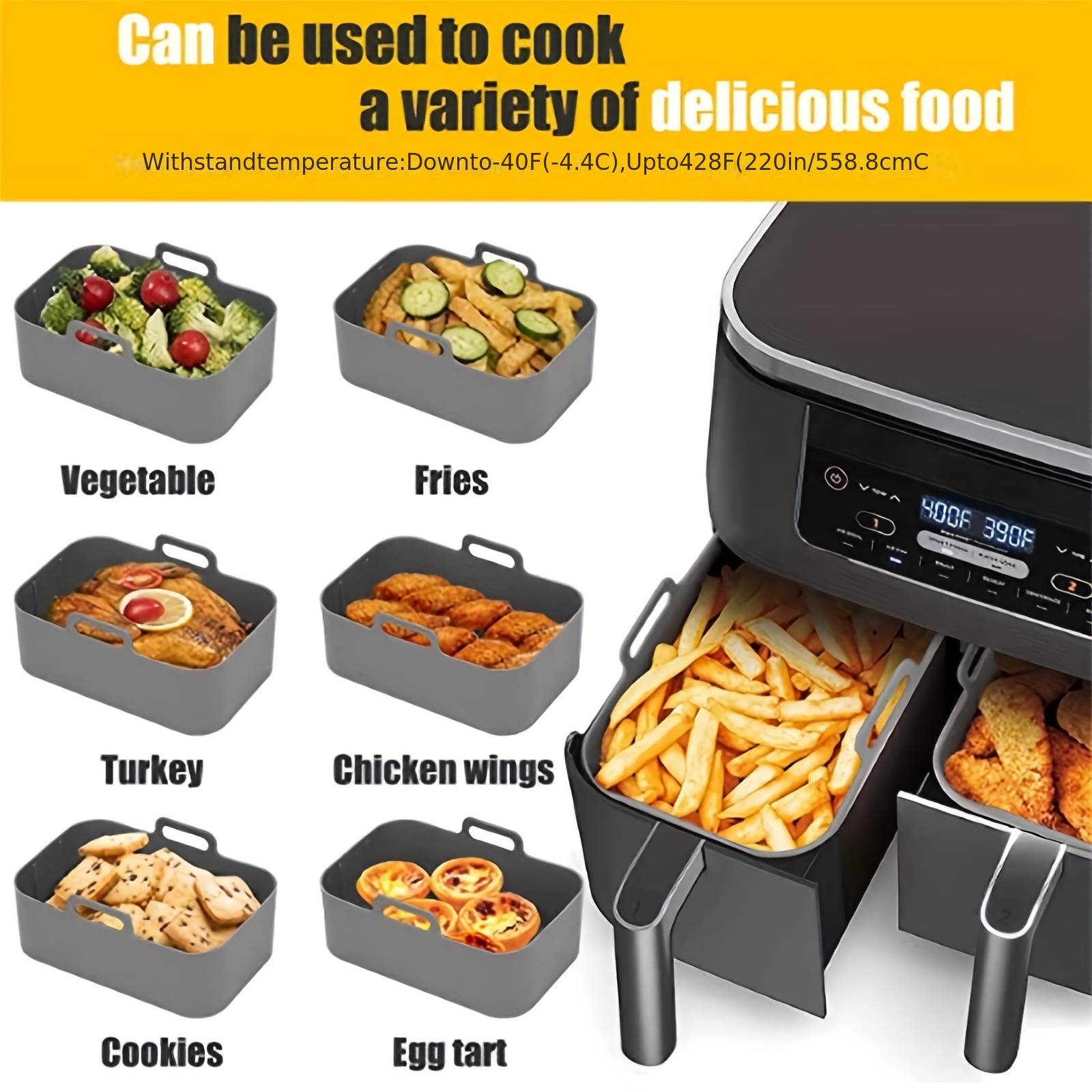 1/2Pcs Air Fryer Silicone Tray - огляд і ціна Kitchen Baking Tray