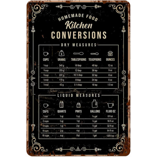 Vintage Funny Metal Tin Sign 1 - огляд і ціна Kitchen Baking Conversion Chart