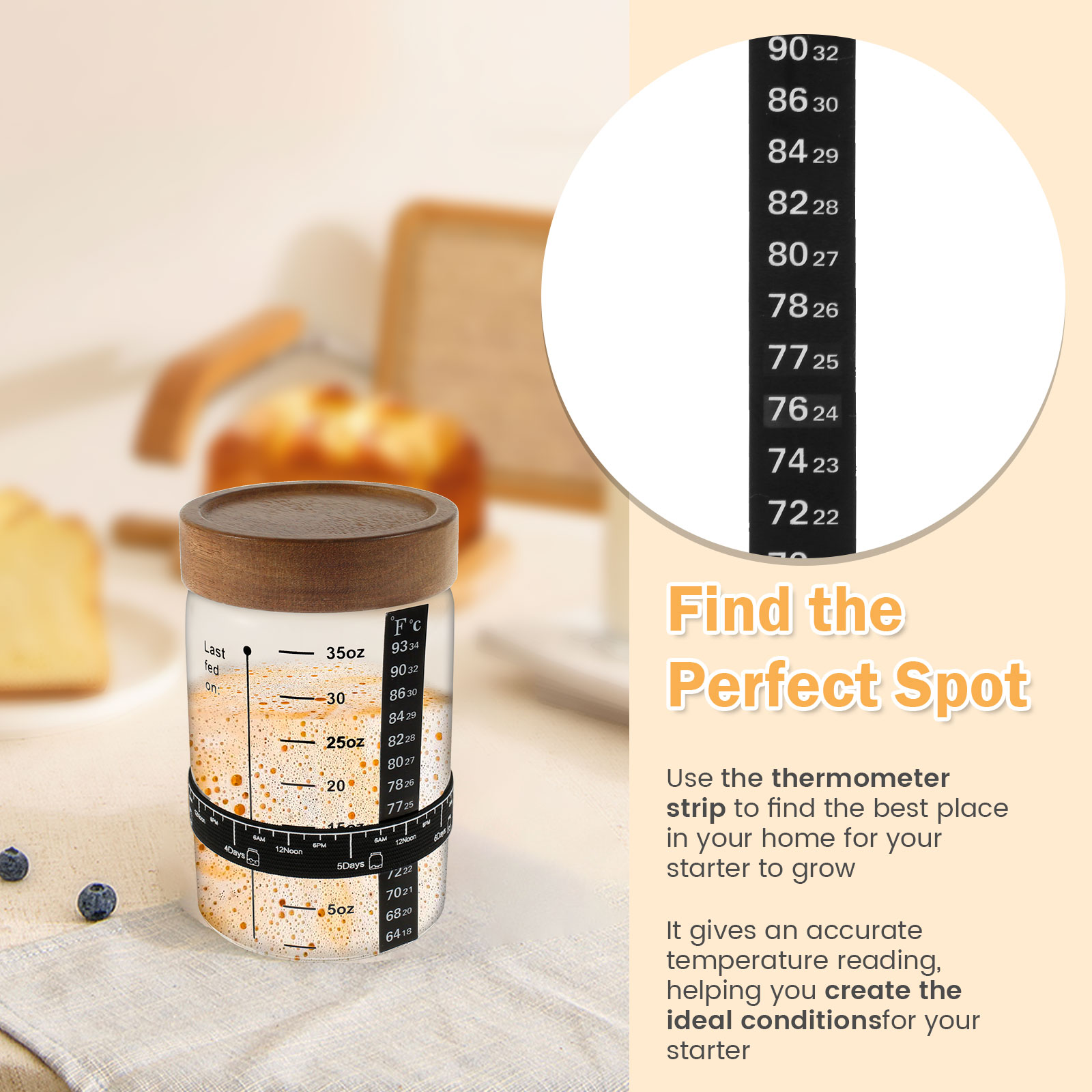 Sourdough Starter Jar Kit 1000 - огляд і ціна Kitchen Baking Storage Containers