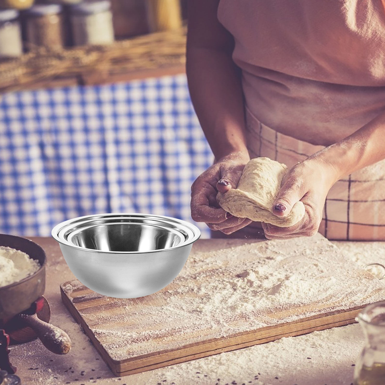 3Pcs Stainless Steel Mixing Bo - огляд і ціна Kitchen Baking Set