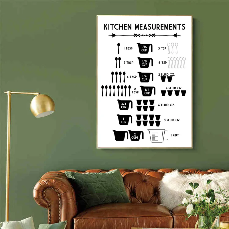 Minimalist Food Kitchen Measur - огляд і ціна Kitchen Baking Conversion Chart