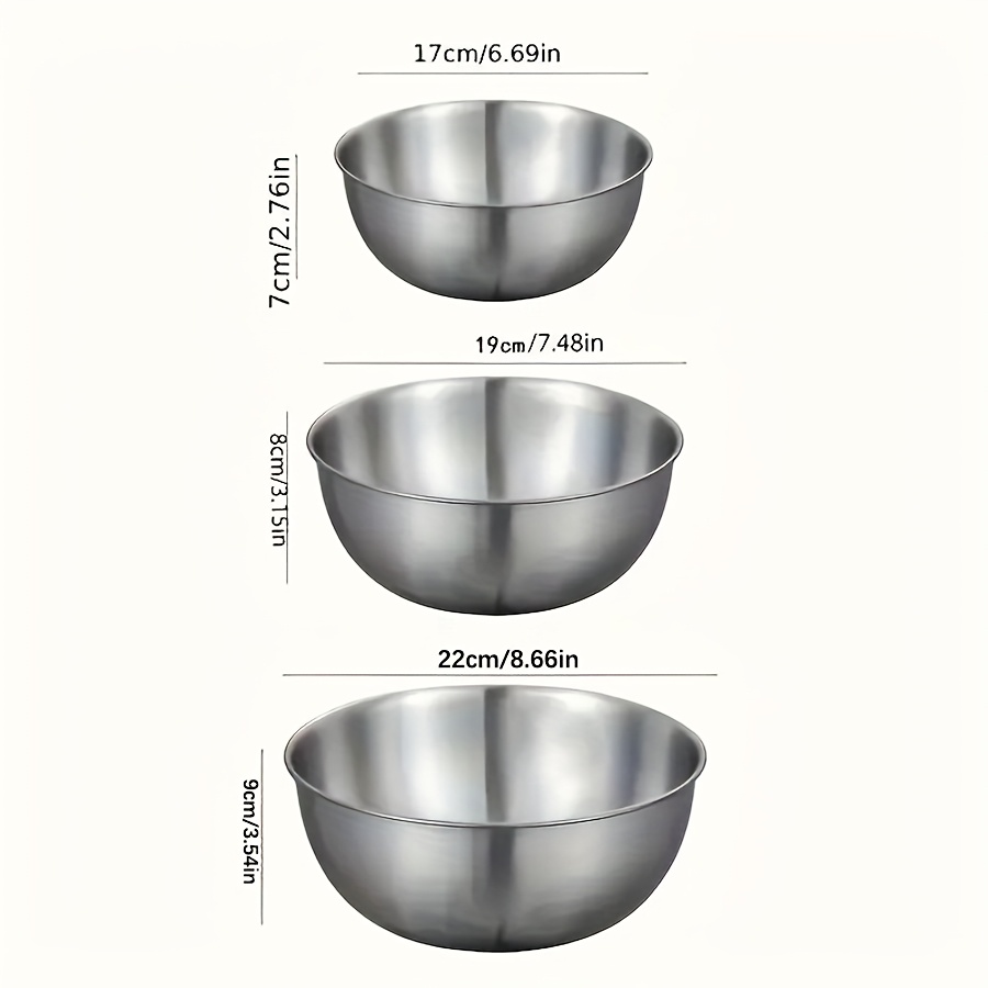 3pcs Stainless Steel Salad Bow - огляд і ціна Kitchen Baking Set