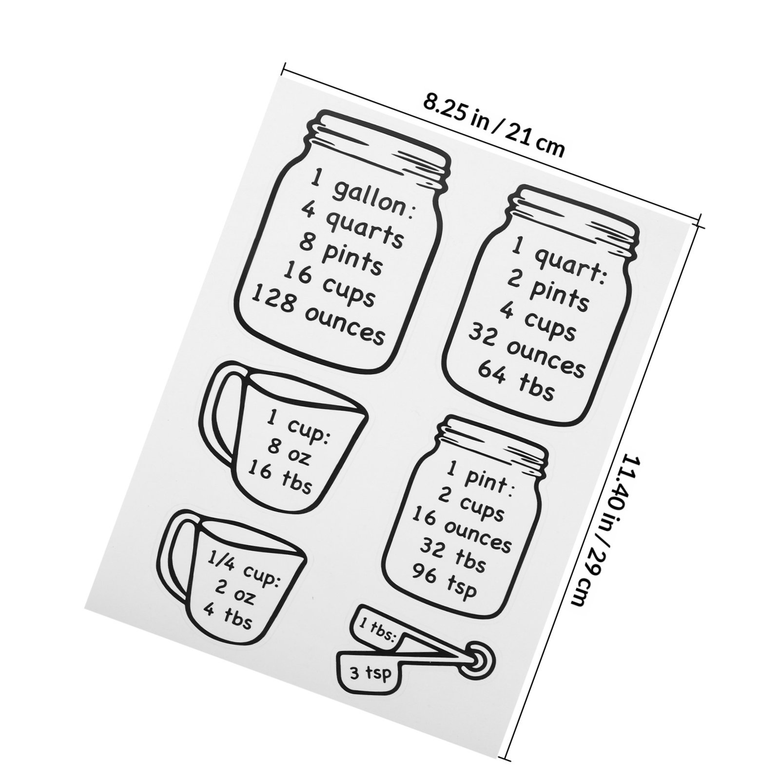 2Pcs Kitchen Conversion Chart  - огляд і ціна Kitchen Baking Conversion Chart
